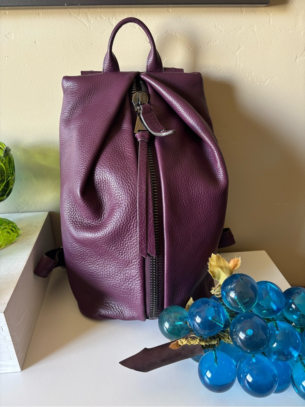 AIMEE KESTENBERG Tamitha Deep Plum Leather Backpack, Buttery Leather